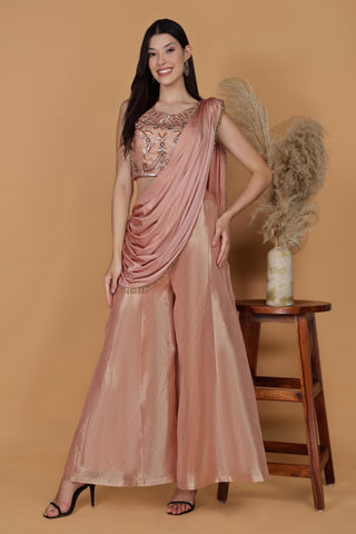 Women Regular Aari Work Top with Sharara & With Dupatta