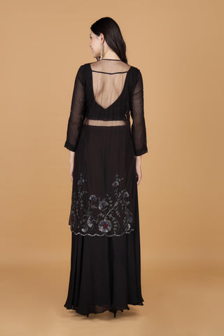 Women Embroidered Regular Sequinned Kurta with Sharara