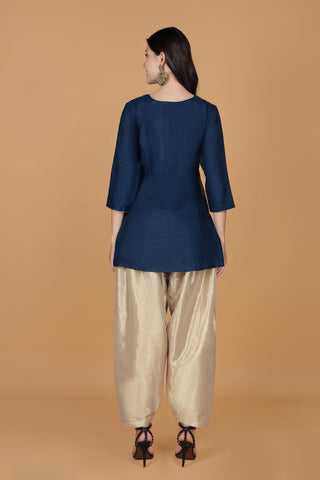 Yoke Design Stones & Beads Work Kurta With Salwar & Dupatta