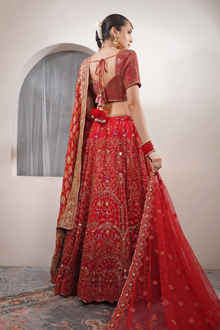 RED BRIDAL LEHENGA SET