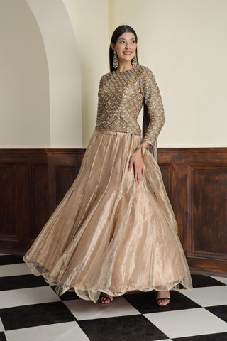 Embroidered Tissue Ready to Wear Lehenga & Blouse With Dupatta