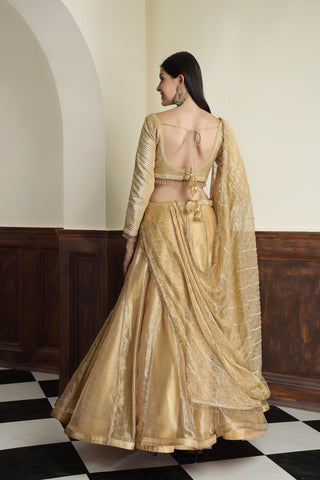 Embroidered Sequnnied Tissue Ready to Wear Lehenga & Blouse With Dupatta