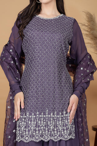 Women Ethnic Motifs Embroidered Regular Kurti with Sharara & With Dupatta