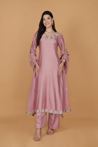 Women Floral Embroidered Regular Aari Work Kurta with Palazzos & With Dupatta