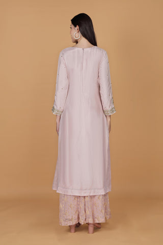 Women Ethnic Motifs Embroidered Silk Kurta with Palazzo & Dupatta