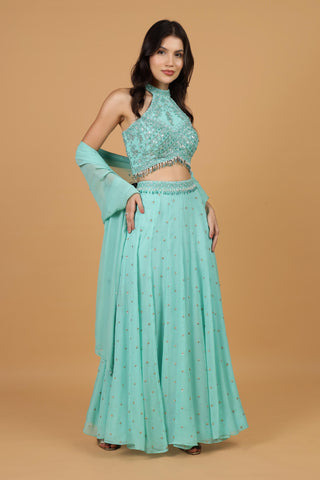 Embroidered Beads and Stones Lehenga Choli With Dupatta