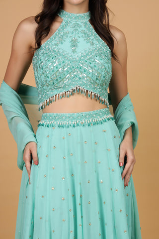 Embroidered Beads and Stones Lehenga Choli With Dupatta