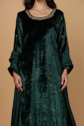 Noor Velvet Suit - Emerald Enchanté