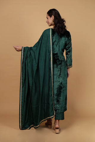 Noor Velvet Suit - Emerald Enchanté