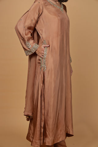 Noor Anarkali Kurta Set - Rust