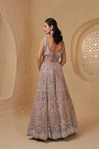 Roohani Rang Pearl Lehenga Set - Onion Pink