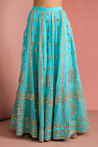 Ziya Turquoise Sharara Set