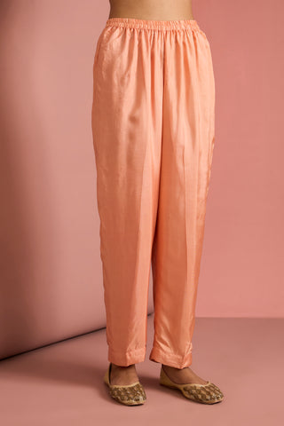 Peach Aarohi Embroidered Anarkali Set