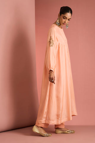 Peach Aarohi Embroidered Anarkali Set