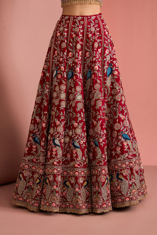 Gulnaar Noor Bridal Lehenga Set - Maroon