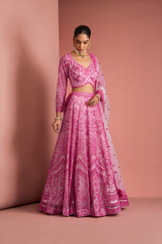 Gulabi Zehra Embroidered Lehenga Set
