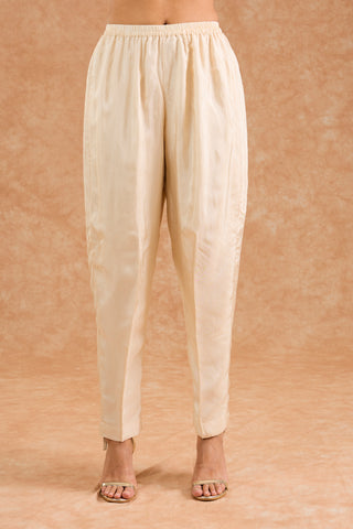 Ivory Opara Silk Hand Embroidered Kurta Set