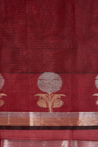 DARK MAROON PREMIUM KOTA DORIA SILK SAREE AND BLOUSE PIECE