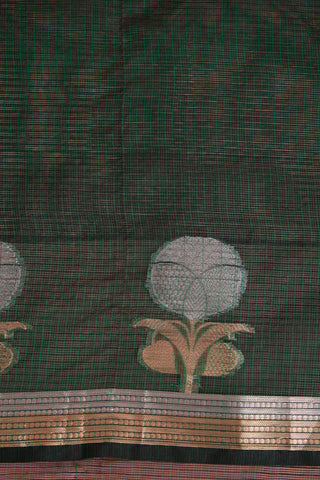 DARK GREEN PREMIUM KOTA DORIA SILK SAREE AND BLOUSE PIECE