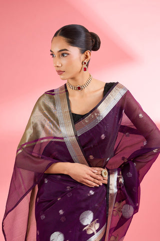 WINE COLOUR  PREMIUM KOTA DORIA SILK SAREE AND BLOUSE PIECE
