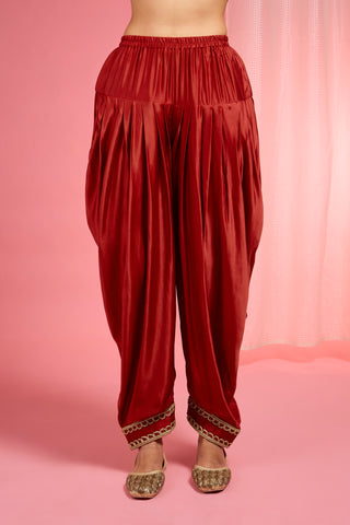 RED MODAL SATIN SALWAR KURTA SET