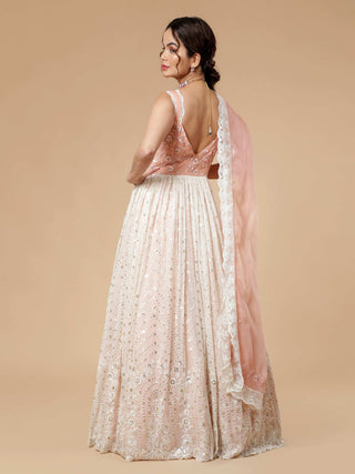 Milu Madan double layered anarkali with resham and sequin work