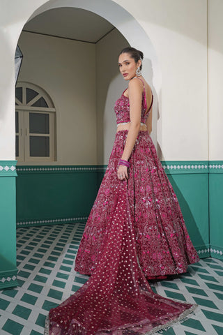 DARK MAROON HEAVY LEHENGA SET