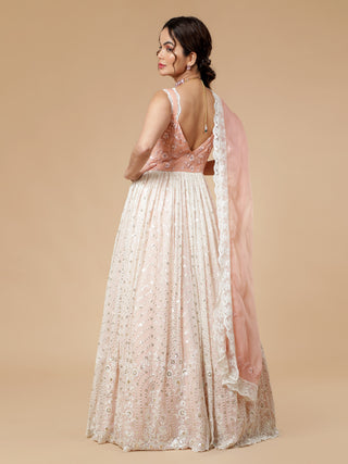 Milu Madan double layered anarkali with resham and sequin work